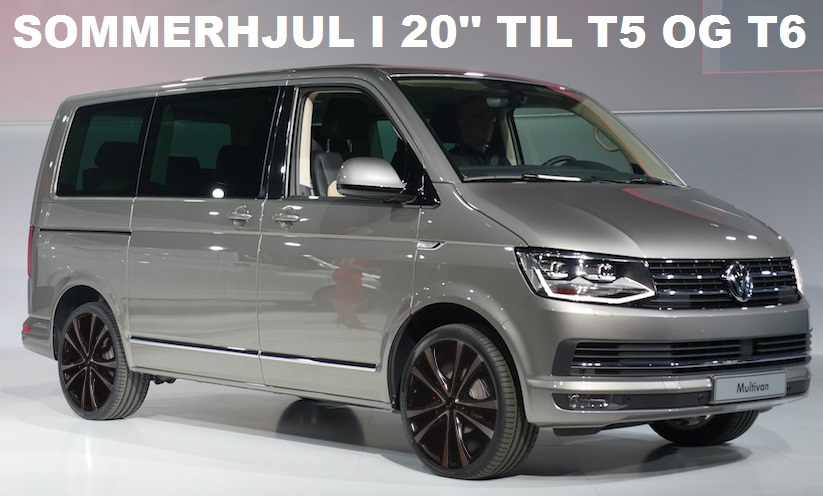 Felger og dekk samt sommerhjul i 20-tom til VW Caravelle og Transporter T6 og T5